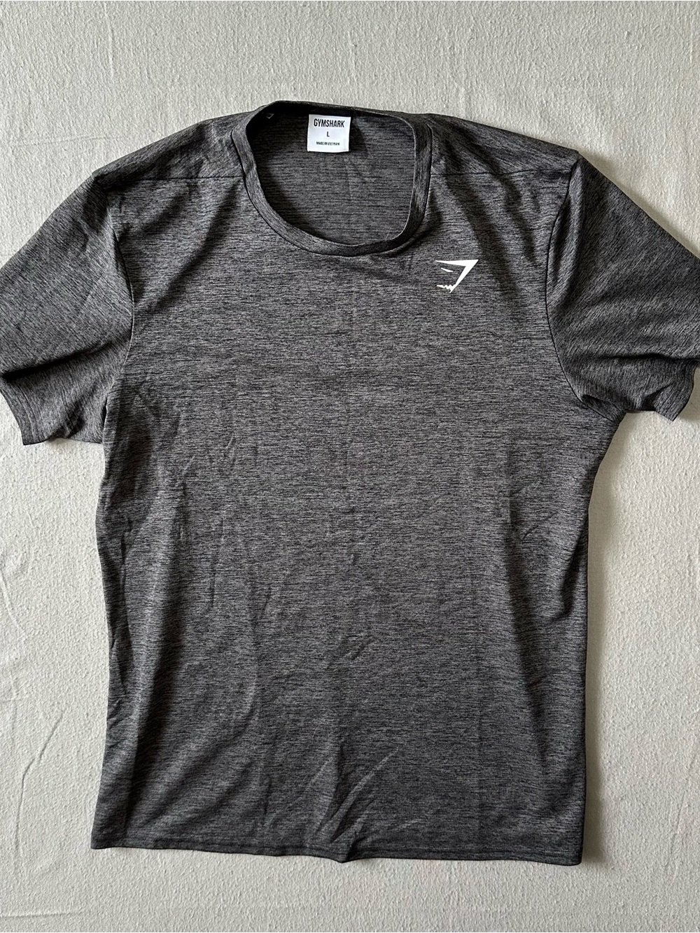Gymshark Heather Gray Performance Athletic T shirt Men’s Large Gym Workout